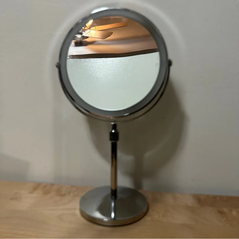 Chrome Double-Sided Vanity Mirror - Silver